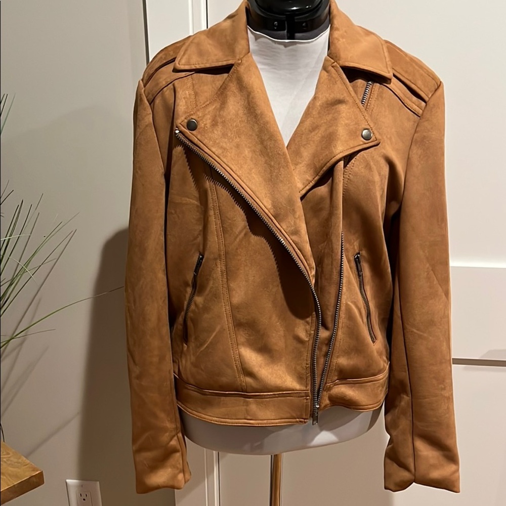 Women's Tan Faux Suede Jacket
